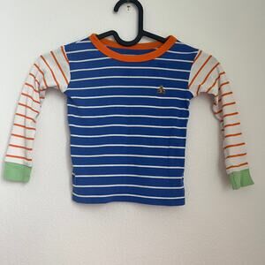 Gap Baby Blue White Orange Striped Long-Sleeve Top 3Y Embroidered Bear Kidcore